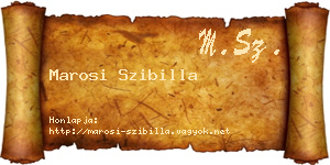 Marosi Szibilla névjegykártya